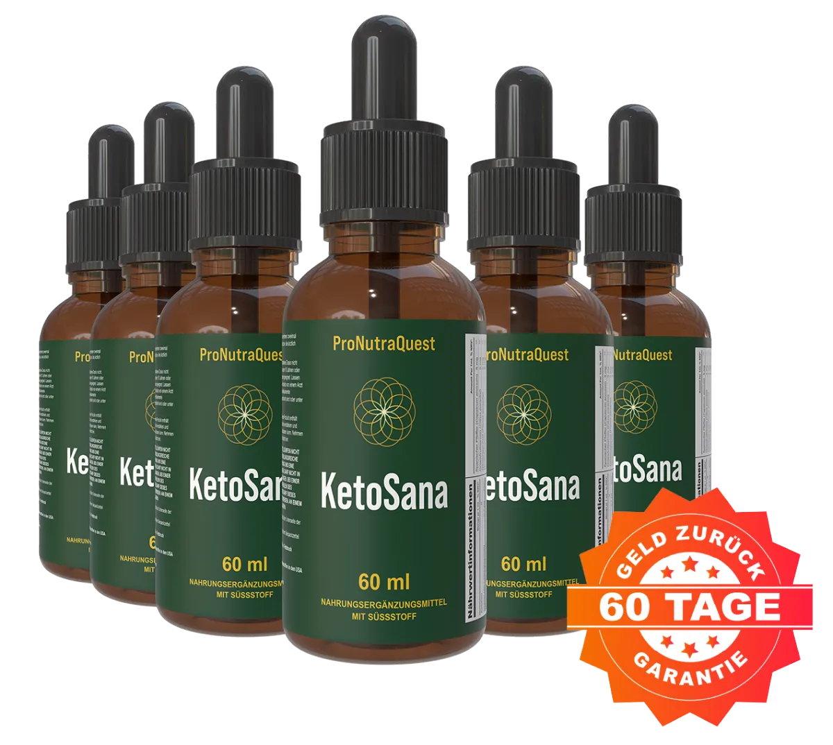 KetoSana Tropfen 6-Flaschen Set mit 60-Tage-Garantie